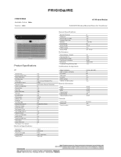 Frigidaire FFRE183WAE Product Specifications Sheet