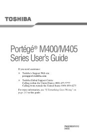 Toshiba Portege M400-ST9113 User Manual