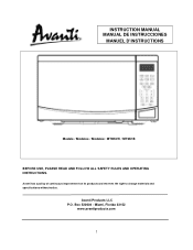 Avanti MT9K1B Instruction Manual