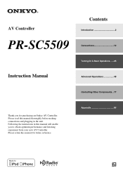 Onkyo PR-SC5509 Owner Manual