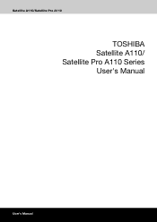 Toshiba Satellite Pro A110 PSAB1C Users Manual Canada; English