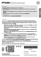 HP Deskjet 2540 Reference Guide