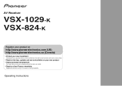 Pioneer VSX-824-K Owner's Manual