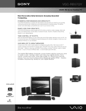 Sony VGC-RB57GY Marketing Specifications (VGC-RB57GY)