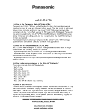Panasonic AJ-PX270PJ FAQ for AVC-ULTRA