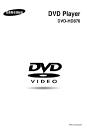 Samsung DVD-HD870 User Manual (user Manual) (ver.1.0) (English)