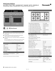 Thermador PRG486WDH Product Spec Sheet
