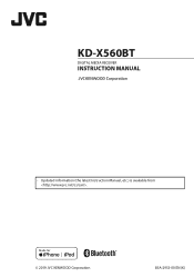 JVC KD-X560BT Instruction Manual America