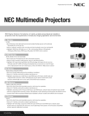 NEC NP-P474U Projector Flyer