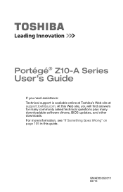 Toshiba Portege Z10t-ASP3260FM User Guide