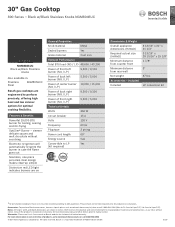 Bosch NGM8046UC Product Spec Sheet