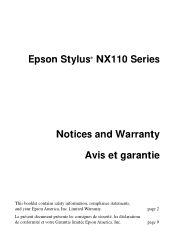 Epson NX110 Notices