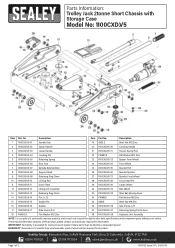 Sealey 1100CXD Parts Diagram