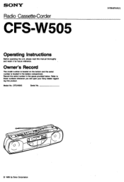 Sony CFS-W505 Users Guide
