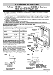 Frigidaire FRA256ST2 Installation Instructions (All Languages)