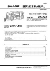 Sharp CD-E67 Service Manual