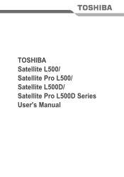 Toshiba Satellite Pro L500 PSLSAC Users Manual Canada; English