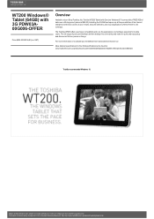 Toshiba WT200 PDW03A-00G006-OFFER Detailed Specs for Tablet WT200 PDW03A-00G006-OFFER AU/NZ; English