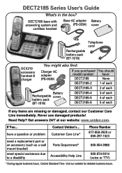 Uniden DECT2185 English Owners Manual