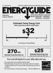 KitchenAid KDTE234GBL Energy Guide