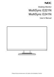NEC E241N-BK Users Manual
