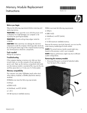 HP Pavilion 570-p000 Memory Module Replacement Instructions