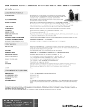 LiftMaster VFOH VFOH Data Sheet-Spanish