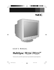 NEC FE771SB MultiSync FE770/771SB User's Manual