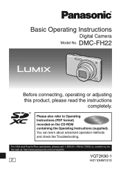 Panasonic DMCFH22K Operating Instructions