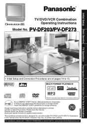 Panasonic PVDF273 PVDF203 User Guide