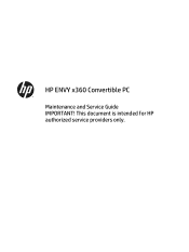 HP ENVY 15-u011dx HP ENVY x360 Convertible PC Maintenance and Service Guide