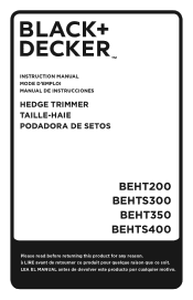Black & Decker BEHT200 Instruction Manual