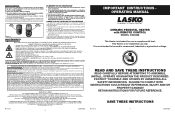 Lasko CS30368 User Manual
