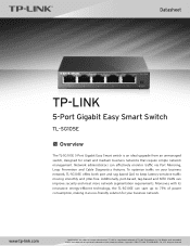 TP-Link TL-SG105E TL-SG105E V1 Datasheet