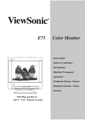 ViewSonic E75 User Manual
