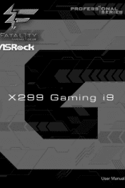 ASRock Fatal1ty X299 Professional Gaming i9 User Manual