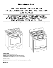 KitchenAid KGRS807SBL Installation Instructions