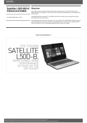 Toshiba Satellite L50 PSKUCA Detailed Specs for Satellite L50 PSKUCA-01H00S AU/NZ; English