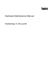 Lenovo ThinkPad Edge E30 Harware Maintenance Manual