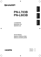 Sharp PN-L703B Setup Manual
