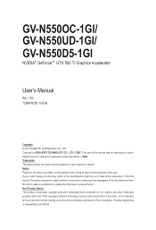 Gigabyte GV-N550D5-1GI Manual