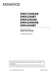 Kenwood DNX4250BT Quick Start Guide