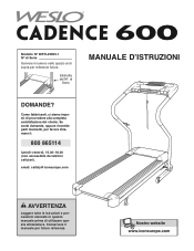 Weslo Cadence 600 Treadmill Italian Manual