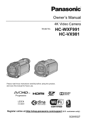 Panasonic HC-WXF991K Advanced Operating Manual