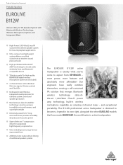 Behringer B112W Product Information Document