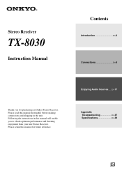 Onkyo TX-8030 User Manual English