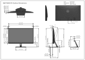 Dell SE2719H X Monitor Outline Drawing