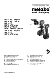 Metabo SB 18 LT Compact Instruction Manual