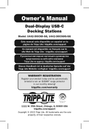 Tripp Lite U442DOCK8GG Owners Manual for Dual-Display USB-C Docking Stations Model: U442-DOCK8-GG U442-DOCK8G-GG