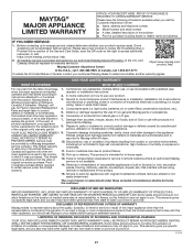 Maytag MES8800FZ Warranty Information